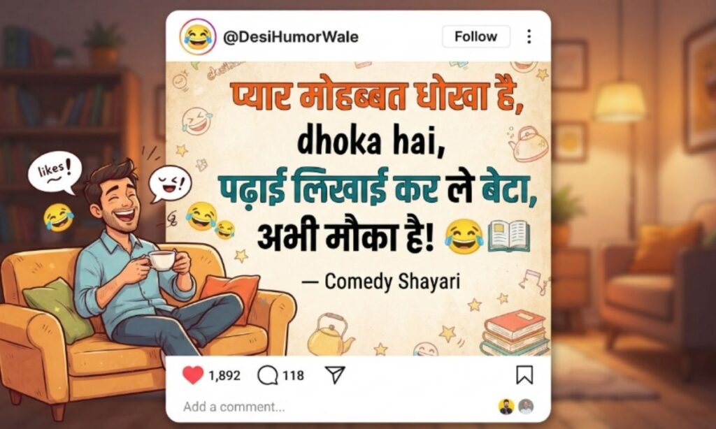 Comedy shayari in instagram
