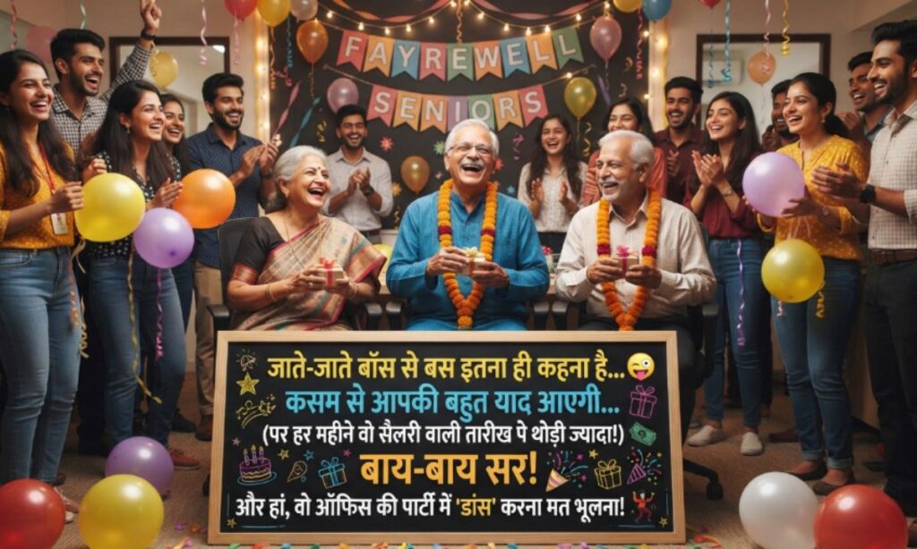 FUNNY FAREWELL SHAYARI FOR SENIORS IN HINDI