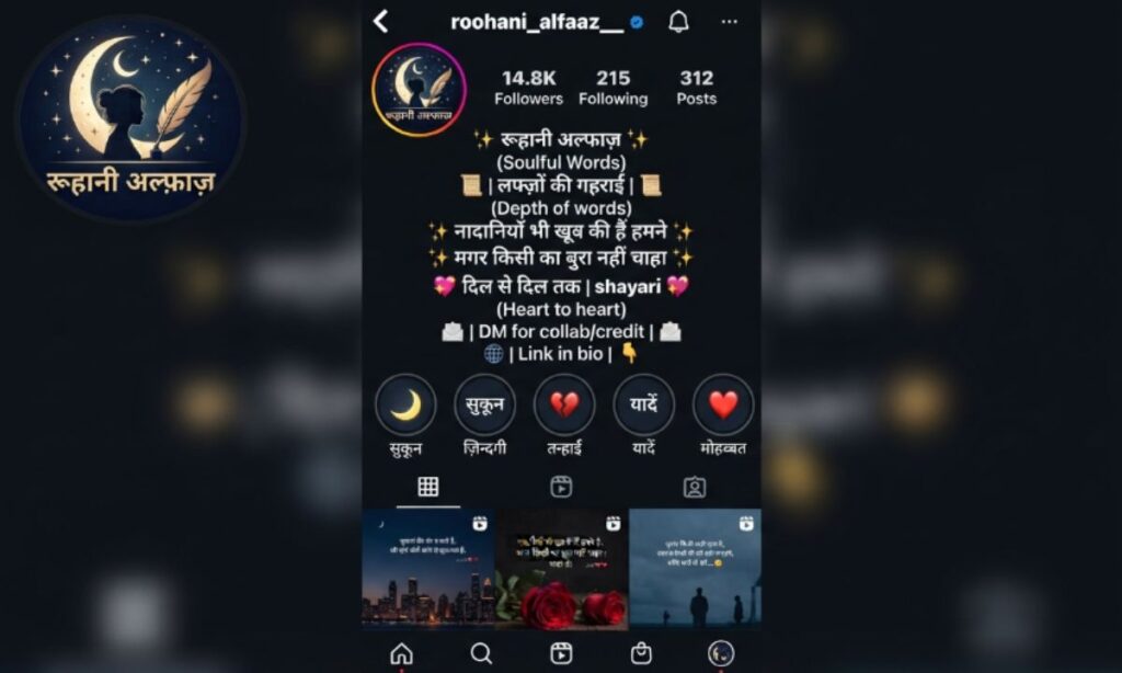 instagram bio for shayari page in hindi