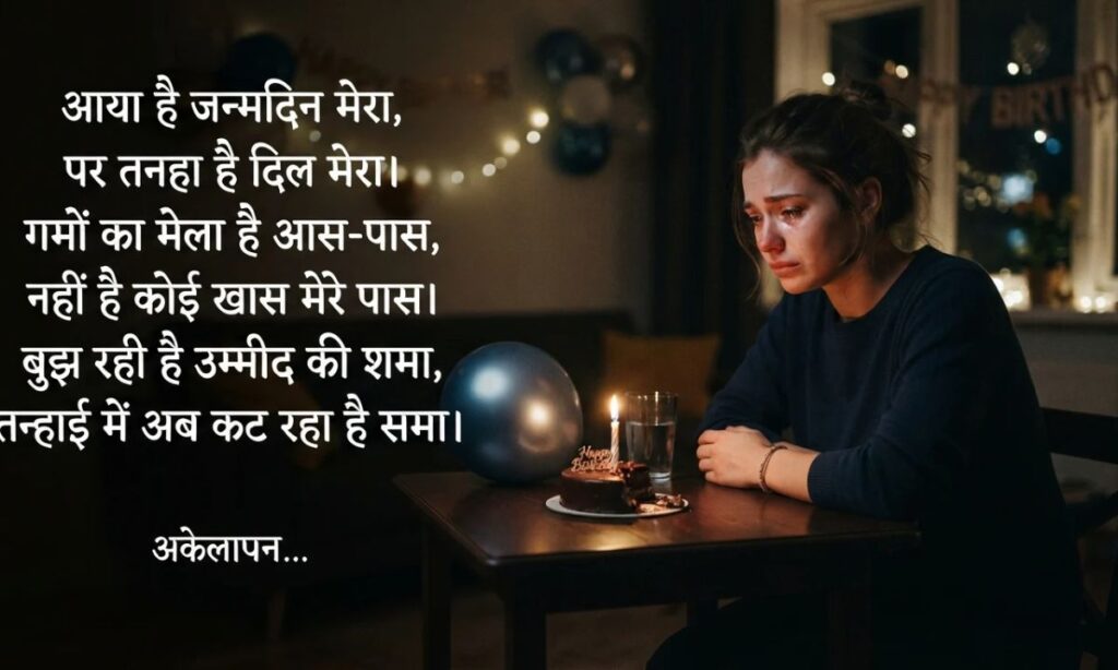 Birthday sad shayari in hindi text