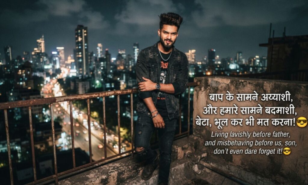 English to hindi shayari attitude for boy