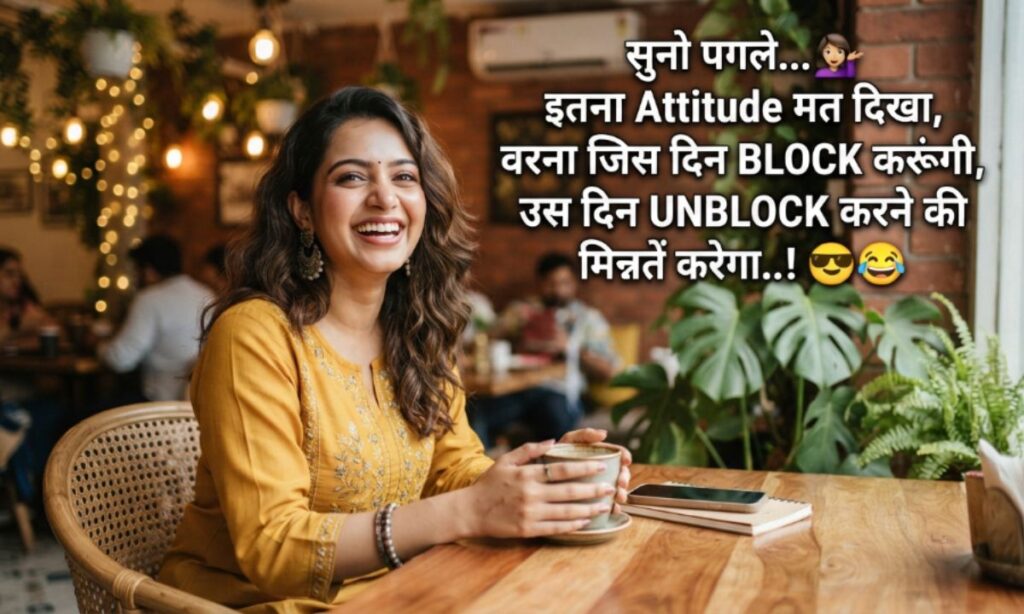 Funny Shayari on Girls Attitude in Hindi