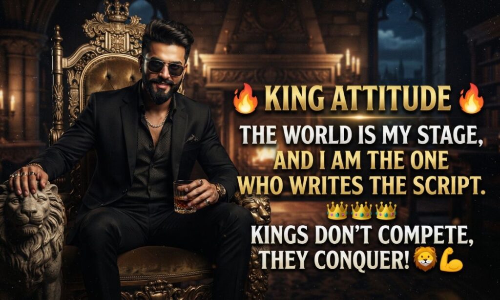 King attitude shayari in english with emoji