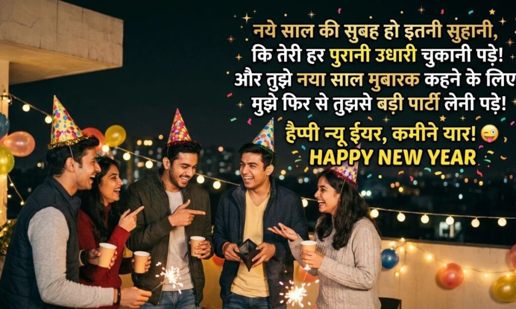 Happy New Year Funny Shayari in Hindi for Friends