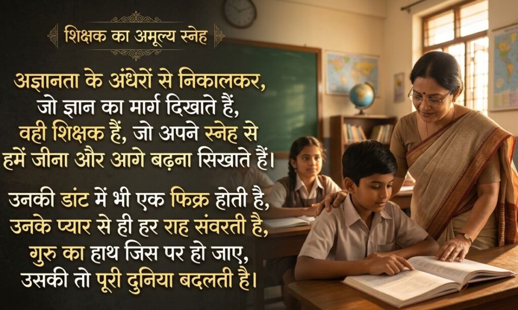 Motivational shayari on teacher love