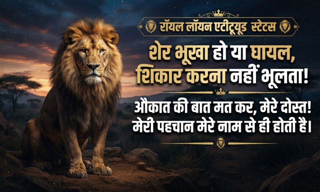 Royal Lion Attitude Status in Hindi