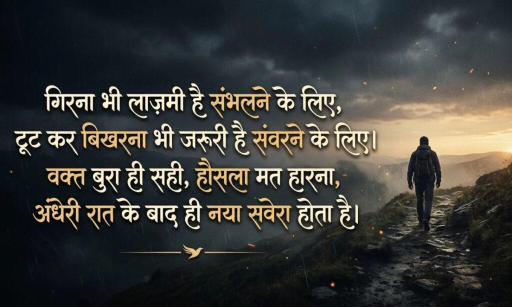Sad Motivational Shayari in Hindi Font